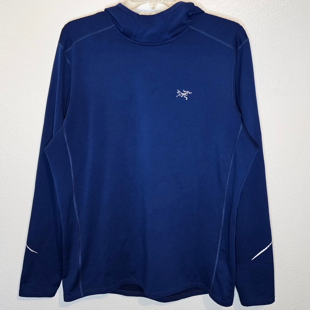 Arcteryx Blue Long Sleeve Hooded Performance Top